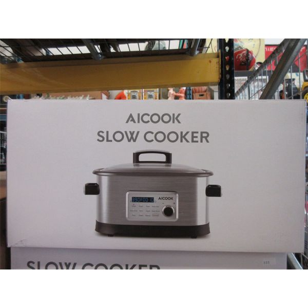 New Aicook 6 QT Stainless Steel Slow Cooker