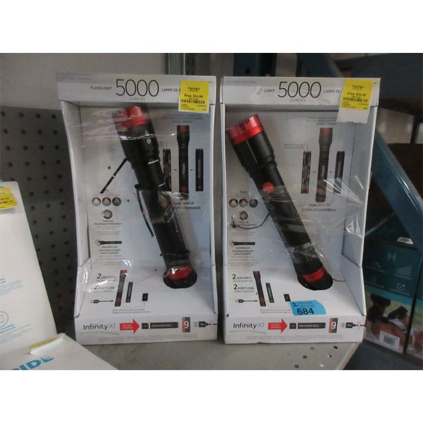 2 Infinity X1 5000 Lumens Flashlights