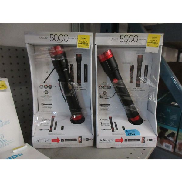 2 Infinity X1 5000 Lumens Flashlights