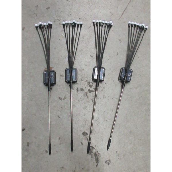 3 New Sets of 4 Solar Wind Swaying 8 LED Stake Lights