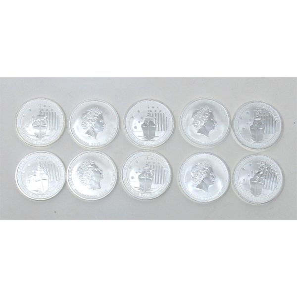 10 x 1/2 Oz .999 Silver 2015 Battle of the Coral Sea Coins