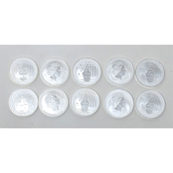 10 x 1/2 Oz .999 Silver 2015 Battle of the Coral Sea Coins