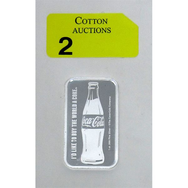 1 Oz .999 Silver Coca-Cola 2-Sided Bar 