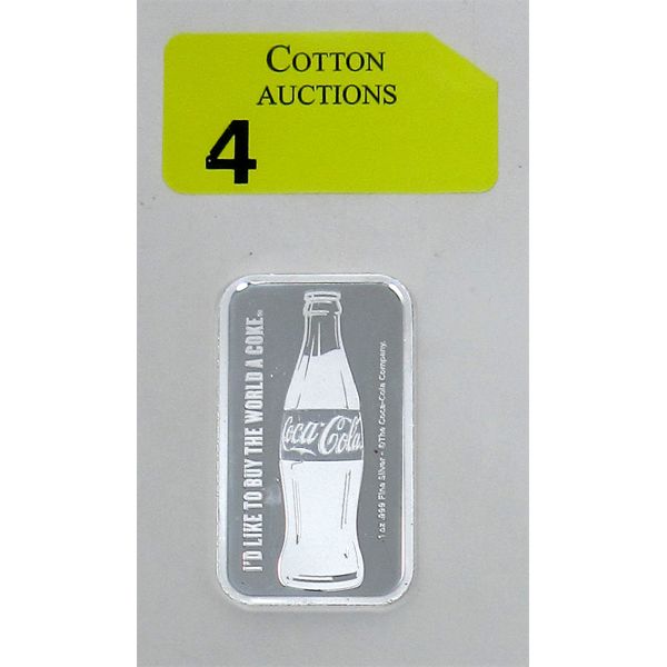 1 Oz .999 Silver Coca-Cola 2-Sided Bar 