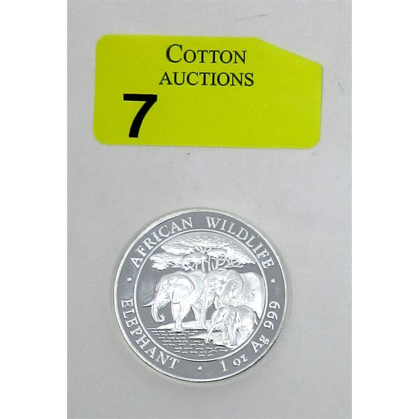 1 Oz .999 Silver 2013 African Wildlife Elephant Coin 