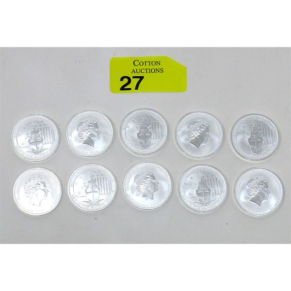 10 x 1/2 Oz .999 Silver 2015 Battle of Coral Sea Coins 