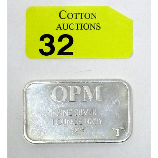 1 Oz .9995 Silver OPM Bar 