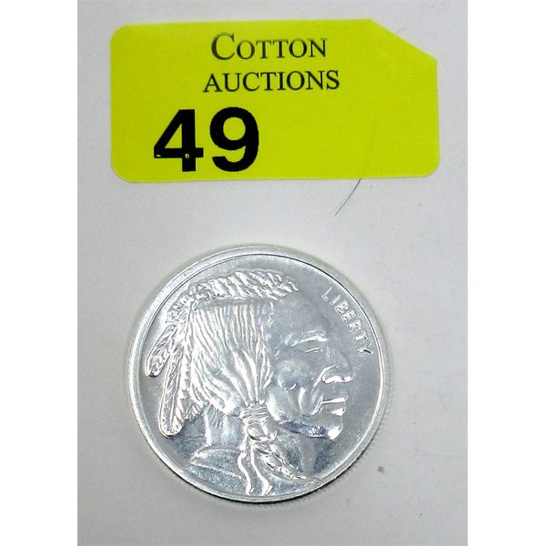 1 Oz .999 Silver Indigenous/Buffalo Round 