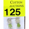 Image 1 : New Peridot & Diamond Sterling Silver Earrings