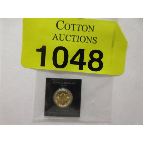 1 Gram .9999 Fine Gold 2023 Canada Maple Leaf Coin in Assay Card 