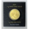 Image 2 : 1 Gram .9999 Fine Gold 2021 Canada Maple Leaf Coin 