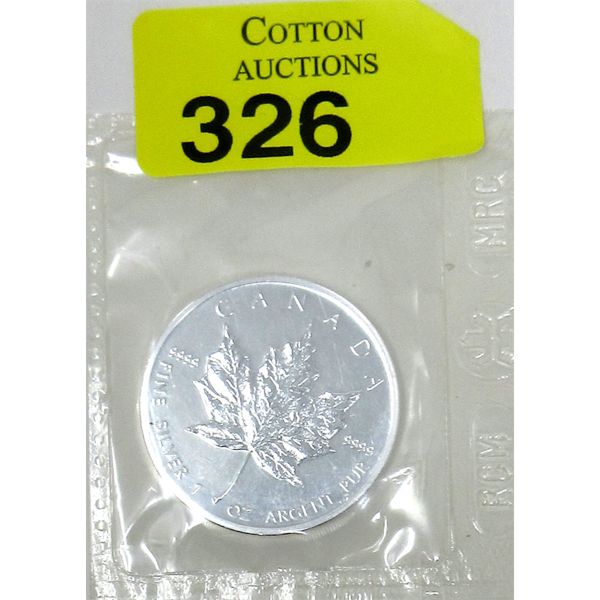 1 Oz .9999 Silver 2002 Maple Leaf Coin 