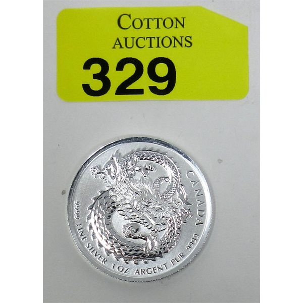 1 Oz .9999 Silver 2020 Year of Dragon Royal Canadian Mint Coin 