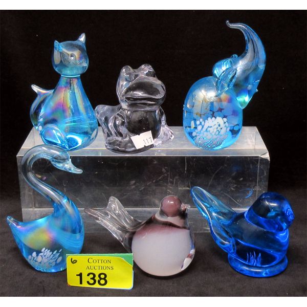 6 Art Glass Figurines - Tallest is 5 