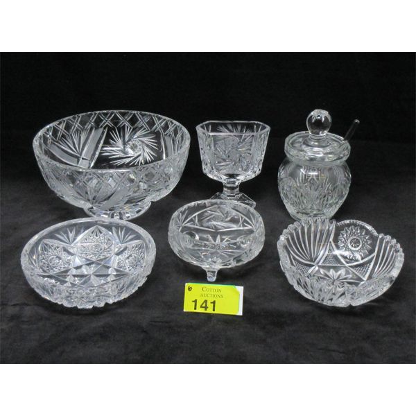 6 Piece Lot of Crystal Table Ware