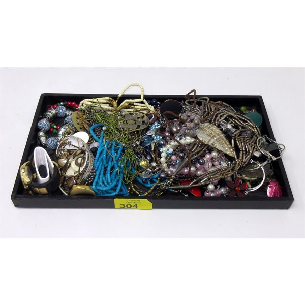 Tray of Assorted Costume and Fashion Jewelry 