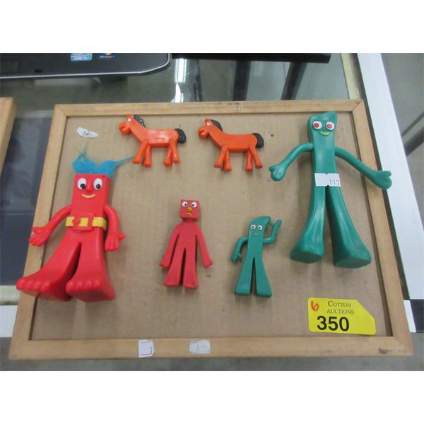 6 Vintage Gumby, Pokey & Blockhead Figurines