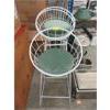 Image 1 : 3 Metal Framed 29" Barstools - Green Cushions