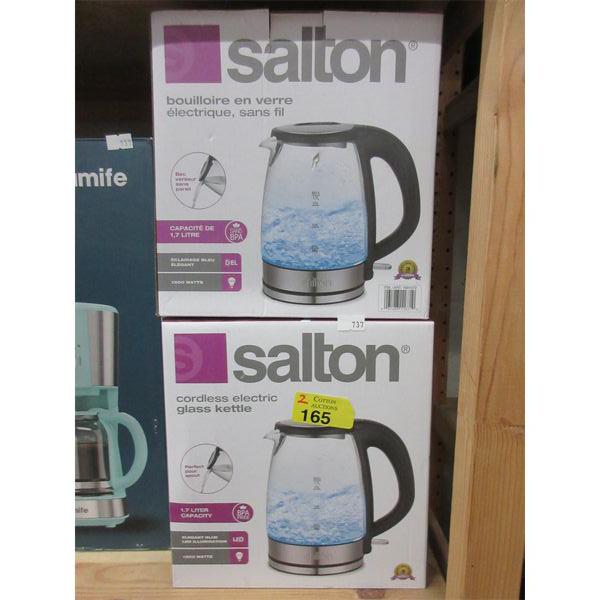 2 Salton 1.7 L Cordless Glass Kettles