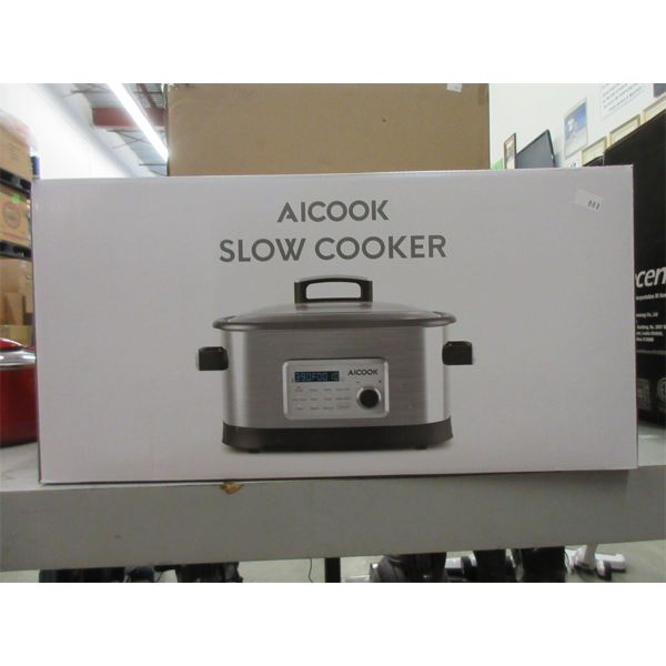 New Aicook 6 QT Stainless Steel Slow Cooker