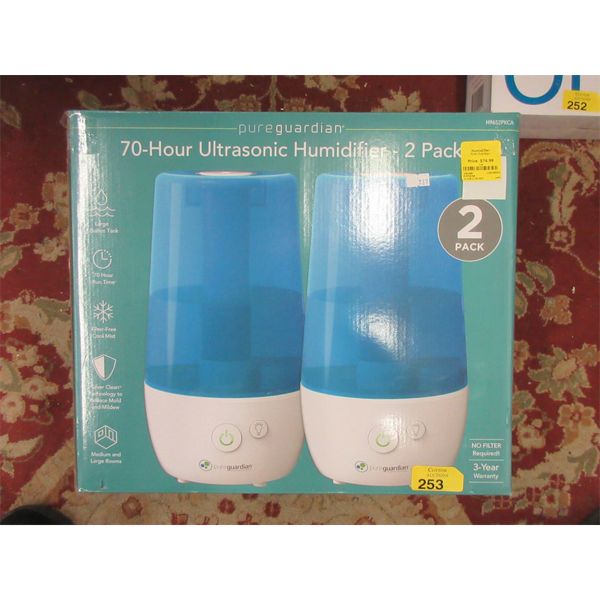 Pureguardian 2 Pack of 70-Hour Humidifiers