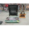 Image 1 : Heater, Propane Camp Stove & Vintage Clock