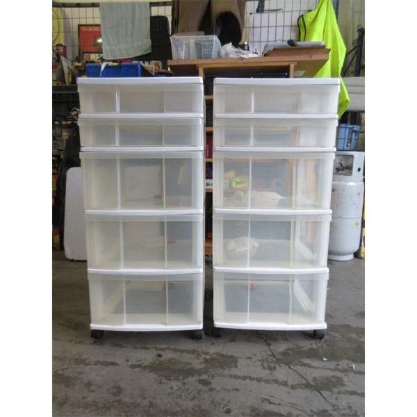 2 Rolling Craft Storage Towers with Drawers