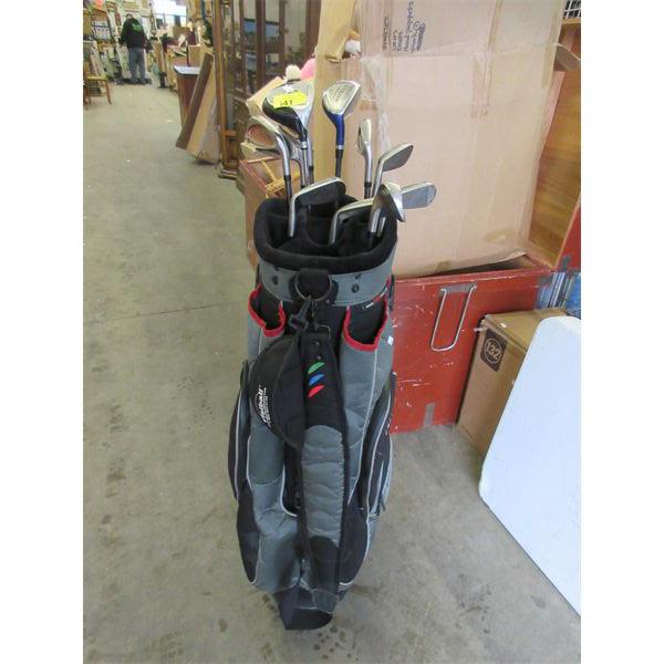 Golf Bag with Assorted Clubs