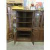 Image 2 : Vintage Wood Glass Door Corner Cabinet