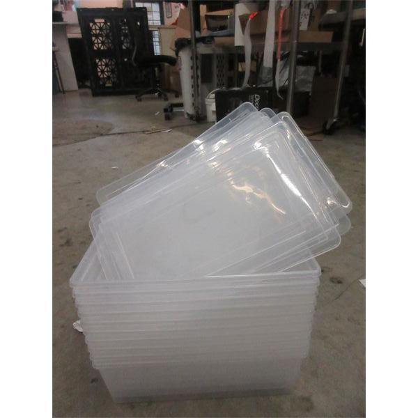 10 Clear Plastic Storage Boxes - 7" x 12" x 5" Deep