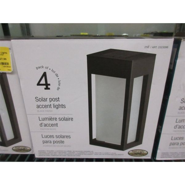 Pack of 4 Solar Post Accent Lights - Open Box