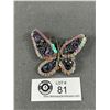 Image 1 : Large Vintage Metal w/Rhinestones Butterfly Brooch