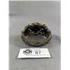 Image 2 : Ornate Vintage Hinged Oval Shaped Metal w/ Stones Bangle