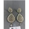 Image 2 : Vintage Pair Of Festive Large Dangle Rhinestone Earrings, 5" L