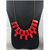 Image 2 : Pretty Red Bakelite? Bead Necklace & Unique Multi Strand Necklaces