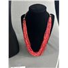 Image 3 : Pretty Red Bakelite? Bead Necklace & Unique Multi Strand Necklaces