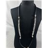 Image 3 : Crystal Beads & Black Leather Cord Necklace, Marked Kim & Co.