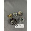 Image 1 : 5 Vintage Rhinestones Brooches