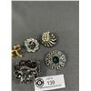 Image 3 : 5 Vintage Rhinestones Brooches