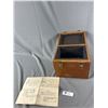 Image 1 : 1954 Geiger Counter Wood Box Only w/ Manual. Approx. 9 1/2" X 7 1/2" X 9"