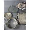 Image 2 : Lot Of Vintage Metal Serving Ware - Some E.P Copper, Nickle & Brass. Glass Is Marked Pyrex