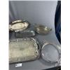 Image 3 : Lot Of Vintage Metal Serving Ware - Some E.P Copper, Nickle & Brass. Glass Is Marked Pyrex