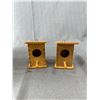 Image 3 : 3 Wood Bird Houses Approx. 3" to 10" H & 1 Resin Bird Birdhouse Approx. 7 1/2" H