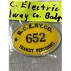 Image 2 : 1940's-50's BC Electric Railway Co. Employee Badge No. 652