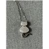 Image 2 : Nice Sterling Stone Set Cat Necklace