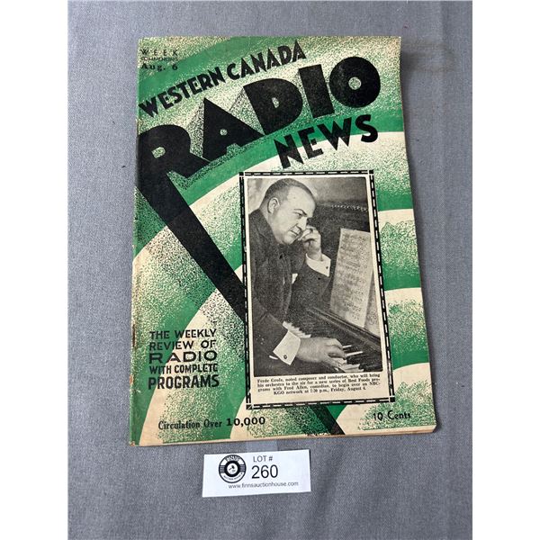 Hard To Find 1933 Western Canada Radio News Magazine