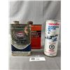 Image 1 : 3 Garage Tin Finds - Valvoline Outboard Motor, Vintage  Texaco Car Cleaner/Wax, & Vintage Ward's Hyd