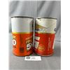 Image 2 : 2 - 1 Quart Vintage Gulf Oil Tins, Empty, 1 Has No Lid