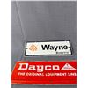 Image 2 : Metal Sign Lot - Dayco, Approx. 14" x 5", Wayne Busette, Approx. 12" x 4 1/4" & 2 Brantford, 19 1/2"