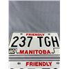 Image 2 : Vintage 1980 Friendly Manitoba License Plate Pair